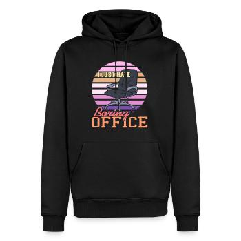 I just hate Boring Office - Männer Premium Bio Hoodie - Schwarz - Vorne - Nico (187cm)