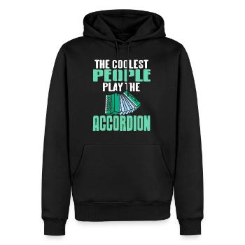 The coolest People play the Accordion - Men’s Premium Organic Hoodie - black - Front - Nico (187cm)