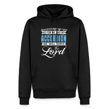 As for me and my Accordion we will serve the lord - Men’s Premium Organic Hoodie - black - Front - Nico (187cm)