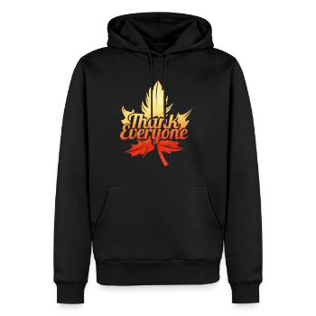 Brown Maple Leave Thank Everyone On Thanksgiving - Men’s Premium Organic Hoodie - black - Front - Nico (187cm)