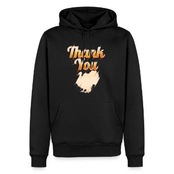 Merci Turquie Thanksgiving - Sweat à capuche Premium bio Homme - noir - Devant - Nico (187cm)