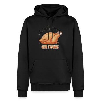 Dinde rôtie Remerciez à l’Action de grâce - Sweat à capuche Premium bio Homme - noir - Devant - Nico (187cm)