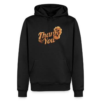 Merci Turquie pour Thanksgiving - Sweat à capuche Premium bio Homme - noir - Devant - Nico (187cm)