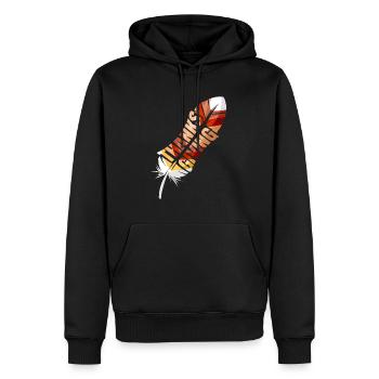 Noble Colorful Turkey Feather Thanksgiving - Sweat à capuche Premium bio Homme - noir - Devant - Nico (187cm)