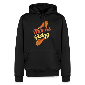 Cuisses de dinde rôties Pirons de dinde Thanksgiving - Sweat à capuche Premium bio Homme - noir - Devant - Nico (187cm)
