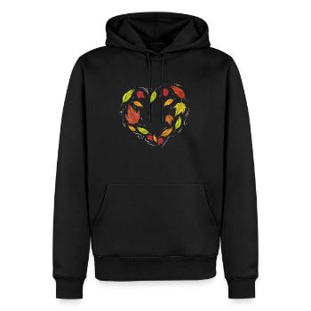 Les feuilles d’automne forment le cœur pour Thanksgiving - Sweat à capuche Premium bio Homme - noir - Devant - Nico (187cm)