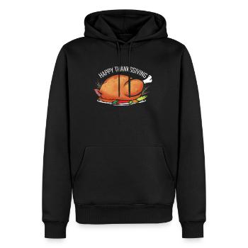 Roasted Turkey On Plate Happy Thanksgiving - Männer Premium Bio Hoodie - Schwarz - Vorne - Nico (187cm)