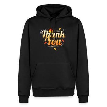 Brown Leaves reconnaissant Merci Thanksgiving - Sweat à capuche Premium bio Homme - noir - Devant - Nico (187cm)