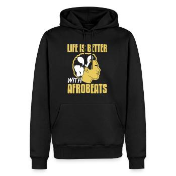 Life is better with Afrobeats - Männer Premium Bio Hoodie - Schwarz - Vorne - Nico (187cm)