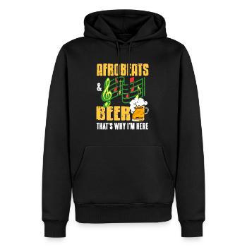 Arobeats & Beer thets why im here - Männer Premium Bio Hoodie - Schwarz - Vorne - Nico (187cm)
