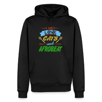 I just love cats and afrobeat - Männer Premium Bio Hoodie - Schwarz - Vorne - Nico (187cm)