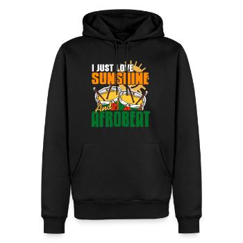 I just love sunshine and afrobeat - Männer Premium Bio Hoodie - Schwarz - Vorne - Nico (187cm)