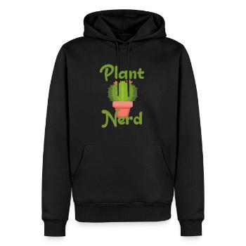 Nerd des plantes - Sweat à capuche Premium bio Homme - noir - Devant - Nico (187cm)