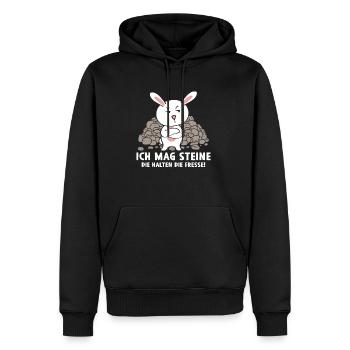 Ich mag Steine - Männer Premium Bio Hoodie - Schwarz - Vorne - Nico (187cm)