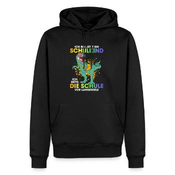 Ich Bin Jetzt Ein Schulkind Ich Rette Die Schule - Männer Premium Bio Hoodie - Schwarz - Vorne - Nico (187cm)