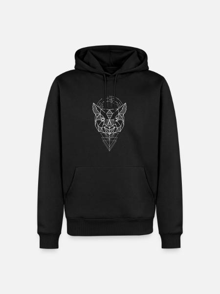 Eule Polygon - Männer Premium Bio Hoodie - Schwarz