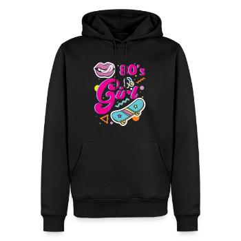 80s Girl Gift Music 80s Party Millennial - Sweat à capuche Premium bio Homme - noir - Devant - Nico (187cm)