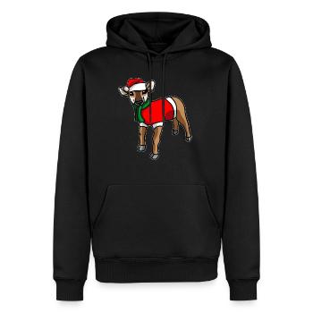 Antilope avec pull de Noël - Sweat à capuche Premium bio Homme - noir - Devant - Nico (187cm)