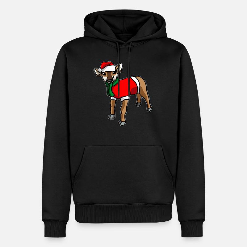 Antilope avec pull de Noël - Sweat à capuche Premium bio Homme - noir