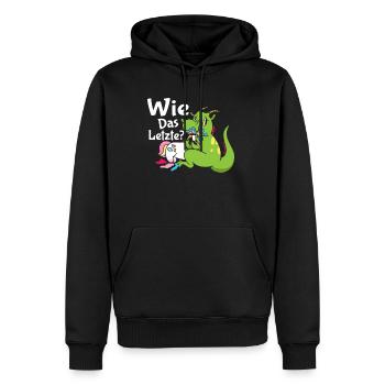 Drachen Wie Das Letzte Einhorn frisst Drache - Männer Premium Bio Hoodie - Schwarz - Vorne - Nico (187cm)