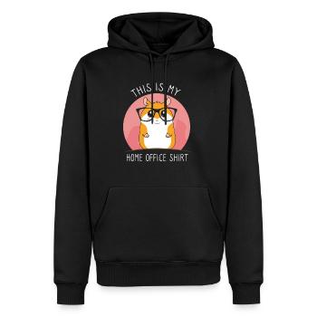This is my home office hamster - Men’s Premium Organic Hoodie - black - Front - Nico (187cm)