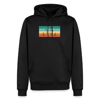 Bûcheron vintage à battement de cœur - Sweat à capuche Premium bio Homme - noir - Devant - Nico (187cm)