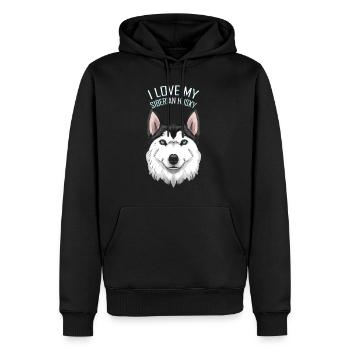 Dog Lover - I Love My Siberian Husky - Männer Premium Bio Hoodie - Schwarz - Vorne - Nico (187cm)