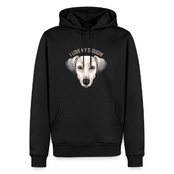 Dog Lover - J’aime mon Sloughi - Sweat à capuche Premium bio Homme - noir - Devant - Nico (187cm)
