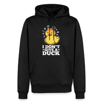 Je m’en fous - Sweat à capuche Premium bio Homme - noir - Devant - Nico (187cm)