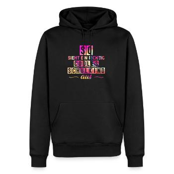 Voici à quoi ressemble un écolier vraiment cool - Sweat à capuche Premium bio Homme - noir - Devant - Nico (187cm)