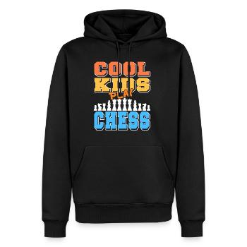 Cool kids play Chess - Männer Premium Bio Hoodie - Schwarz - Vorne - Nico (187cm)