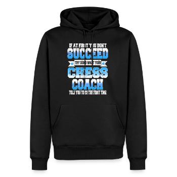 Try what your chess coach told you - Männer Premium Bio Hoodie - Schwarz - Vorne - Nico (187cm)