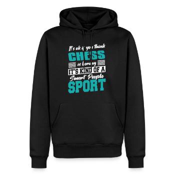 Les échecs sont une sorte de sport de personnes intelligentes - Sweat à capuche Premium bio Homme - noir - Devant - Nico (187cm)