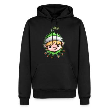 Kawaii Noël Arbre de Noël Boule Globe Kawaii Elfe - Sweat à capuche Premium bio Homme - noir - Devant - Nico (187cm)