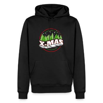 X-mas Xmas Logo With Trees For Christmas - Men’s Premium Organic Hoodie - black - Front - Nico (187cm)