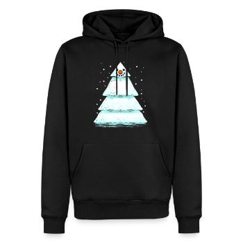 Bonhomme de neige en forme d’arbre de Noël pour Noël - Sweat à capuche Premium bio Homme - noir - Devant - Nico (187cm)