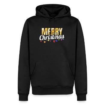 Light Chain Decorated Merry Christmas - Männer Premium Bio Hoodie - Schwarz - Vorne - Nico (187cm)