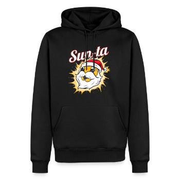 Sun-ta Sun Dressed As Santa For Christmas - Men’s Premium Organic Hoodie - black - Front - Nico (187cm)