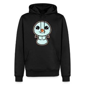 Drôle de bonhomme de neige comique pour Noël - Sweat à capuche Premium bio Homme - noir - Devant - Nico (187cm)