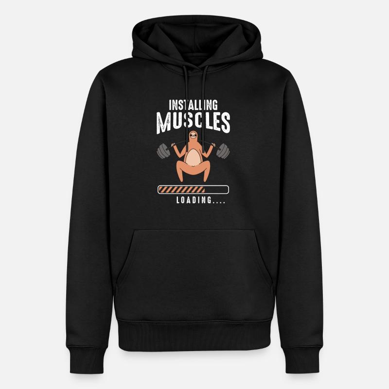 Installing Muscles Loading - Männer Premium Bio Hoodie - Schwarz