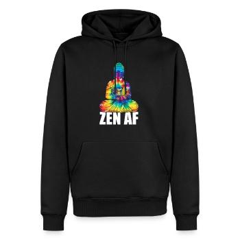 Zen AF Buddha Namaste Yoga Meditieren Workout - Männer Premium Bio Hoodie - Schwarz - Vorne - Nico (187cm)