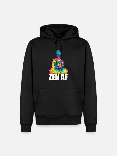 Zen AF Buddha Namaste Yoga Meditatie Workout - Mannen Premium Bio hoodie - zwart