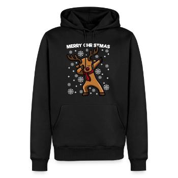 Dabbing Père Noël Joyeux Noël - Sweat à capuche Premium bio Homme - noir - Devant - Nico (187cm)