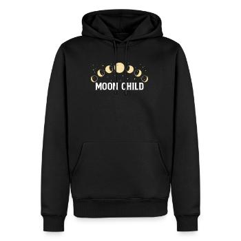 Moon Child Moon Phase Chemise Cadeau - Sweat à capuche Premium bio Homme - noir - Devant - Nico (187cm)