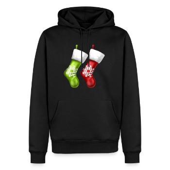 Chaussettes sur les bas de cheminée sur la cheminée de Noël - Sweat à capuche Premium bio Homme - noir - Devant - Nico (187cm)