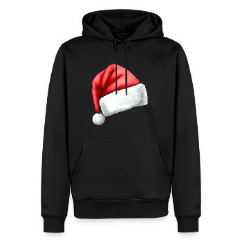 Chapeau de Père Noël - Sweat à capuche Premium bio Homme - noir - Devant - Nico (187cm)