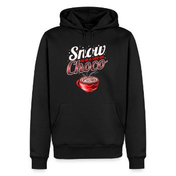 Cacao, neige et une tasse de Choco pour Noël - Sweat à capuche Premium bio Homme - noir - Devant - Nico (187cm)