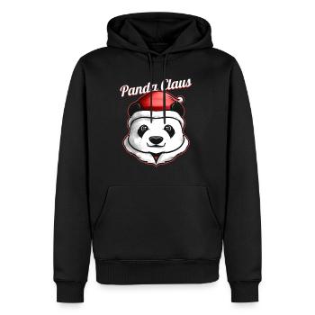 Panda déguisé en Père Noël à Noël - Sweat à capuche Premium bio Homme - noir - Devant - Nico (187cm)