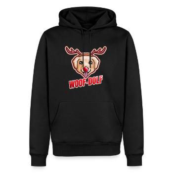 Chien déguisé en Rudolph le renne Woof-dolf - Sweat à capuche Premium bio Homme - noir - Devant - Nico (187cm)