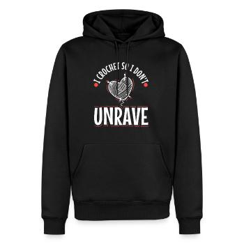 I crochet so I don't unravel - Men’s Premium Organic Hoodie - black - Front - Nico (187cm)